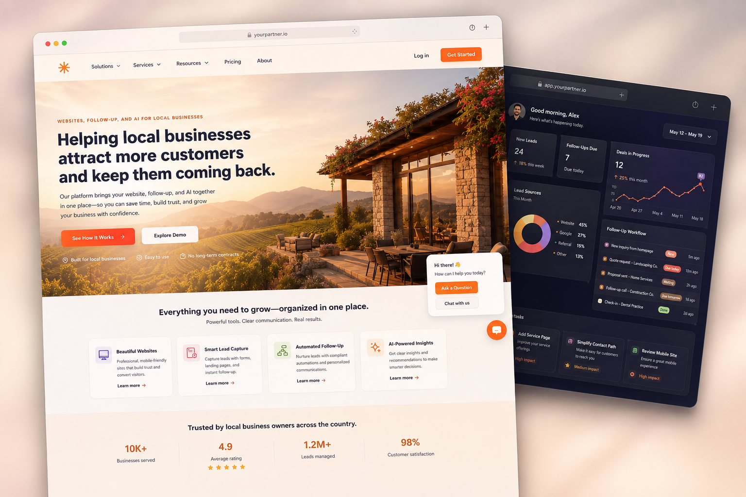 A premium website dashboard example